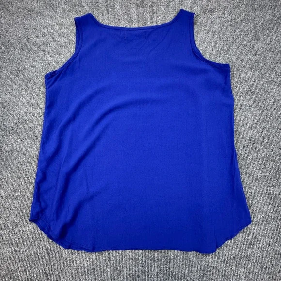 Vintage Jams World Tank Top Womens Large Blue Rayon Sleeveless Lightweight USA - Picture 2 of 7